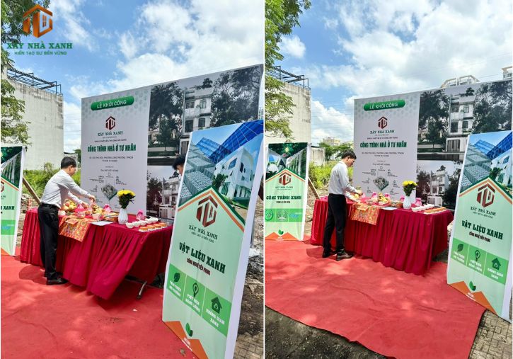 Anh Hoàng đang chuẩn bị cho lễ khởi công cùng XÂY NHÀ XANH