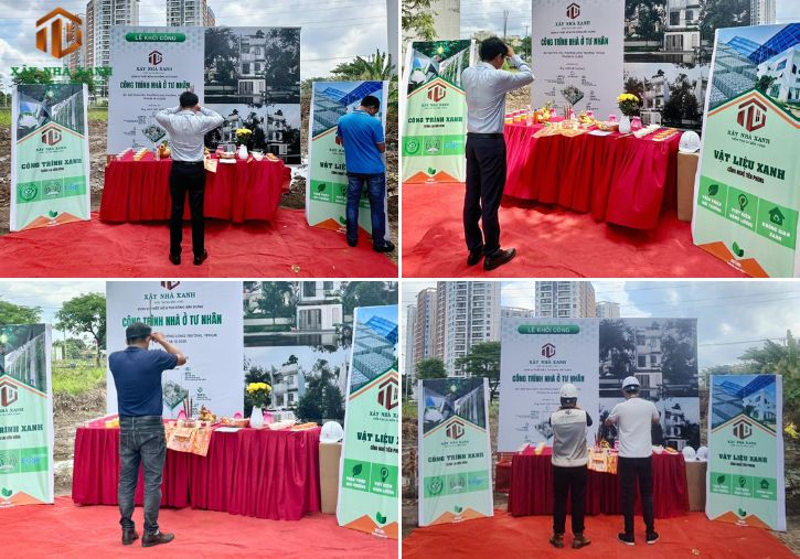 XÂY NHÀ XANH cùng anh Hoàng thắp hương cho lễ khởi công